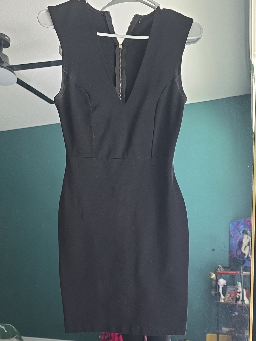 Lulu's Black V-Neck Sleeveless Sheath Mini Dress